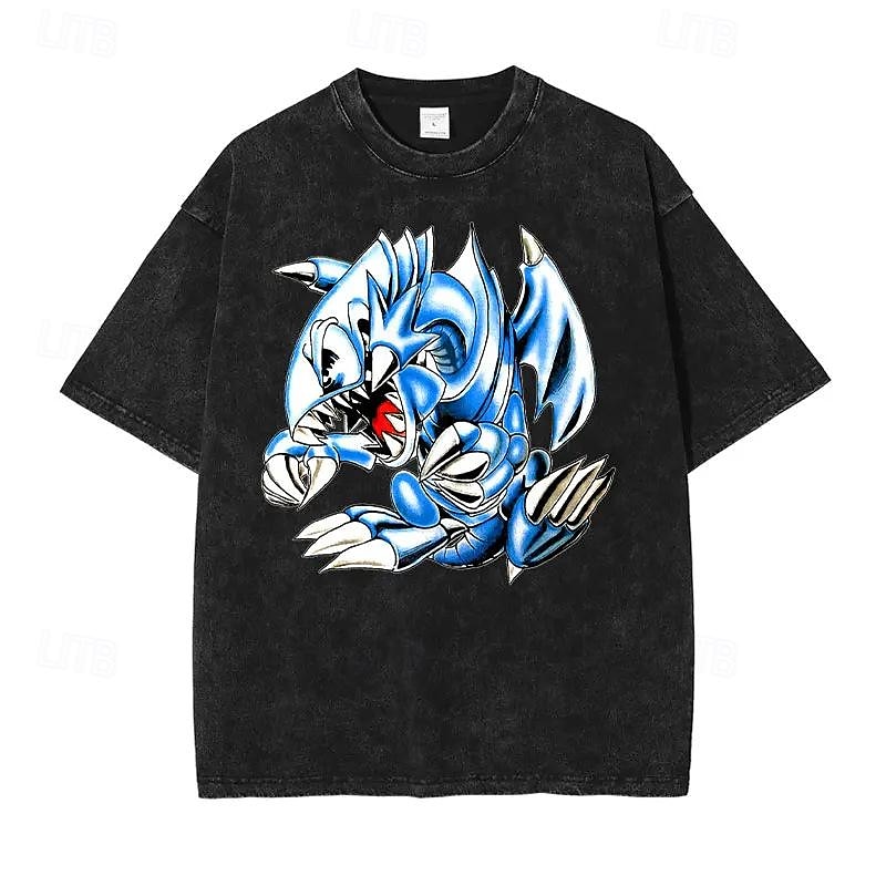 Yu-Gi-Oh! Póló Túlméretes savval mosott póló Nyomtatott Grafikus Kompatibilitás Páros Férfi Női Felnőttek Mindszentek napja Farsang Álarcos mulatság Forró bélyegzés Utca Alkalmi / Napi 2025 - $26.99 –P4