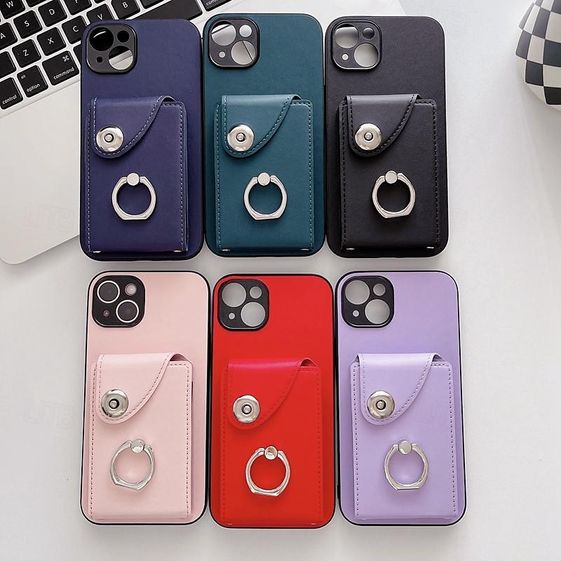 Phone Case For iPhone 16 iPhone 15 Pro Max Plus iPhone 14 13 12 11 Pro Max Plus Mini SE Back Cover with Stand Holder with Wrist Strap Card Slot Retro TPU PU Leather 2025 - $18.99 –P2
