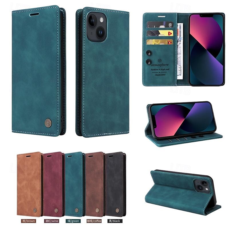 τηλέφωνο tok Για iPhone 16 iPhone 15 Pro Max iPhone 14 13 12 11 Pro Max Plus Θήκη κάρτας πορτοφολιού Προστατευτικό για όλο το σώμα Σταντ ποδηλάτου Υποδοχή κάρτας Ρετρό TPU PU δέρμα 2025 - $18.99 –P1