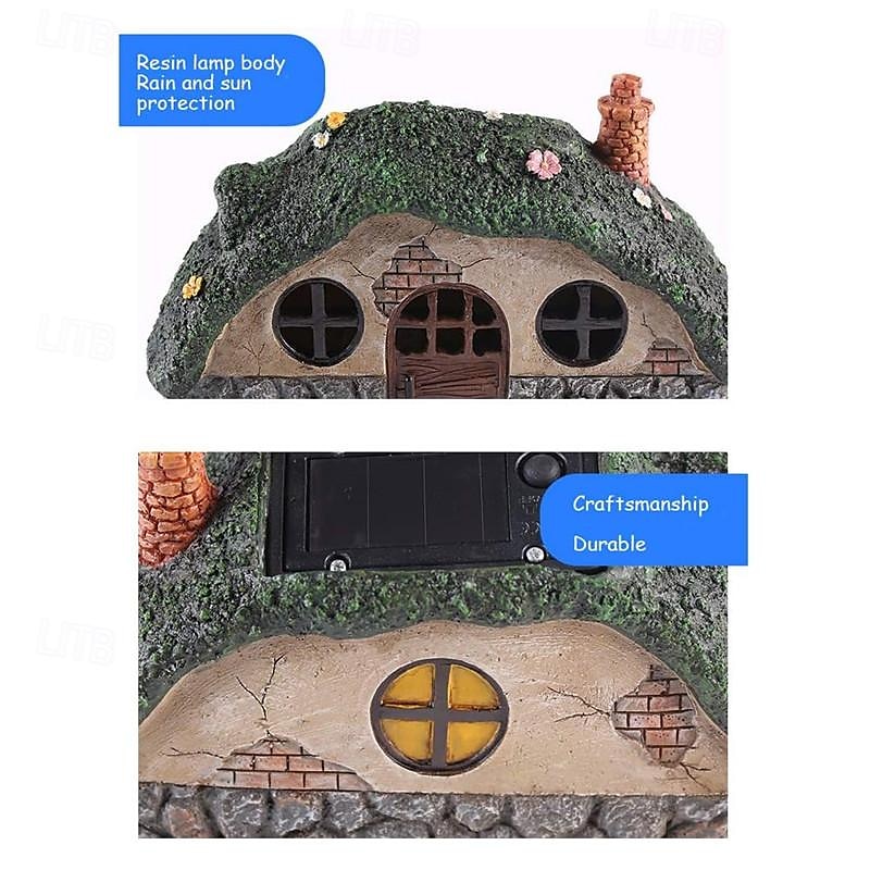 2026年 ソーラーガーデン像ライト、妖精の庭小屋、庭、芝生、庭の芸術装飾、新築祝いのギフト用の樹脂製装飾ライト  コレクション – $32.99 –P9