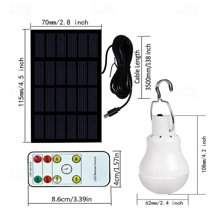 Rechargeable Solar Light Bulbs Chicken Coop Light with Timer LED Solar Lights for Indoor Home, Chicken Coop, Outdoor Camping Lamps for Tent,  Shed Night, Emergency Power Outage and Outside 2025 - $41.99 –P1