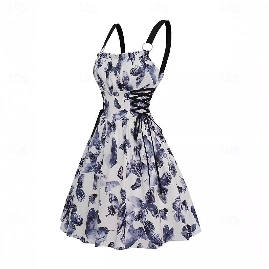 Retró 1950-es Rockabilly Swing ruha Flare ruha Pillangó A-vonalú Jelmez Női Álarcos mulatság Zsúr Alkalmi / Napi Lánybúcsú Felnőttek Ruha Hazatérő ruhák 2025 - $35.99 –P2