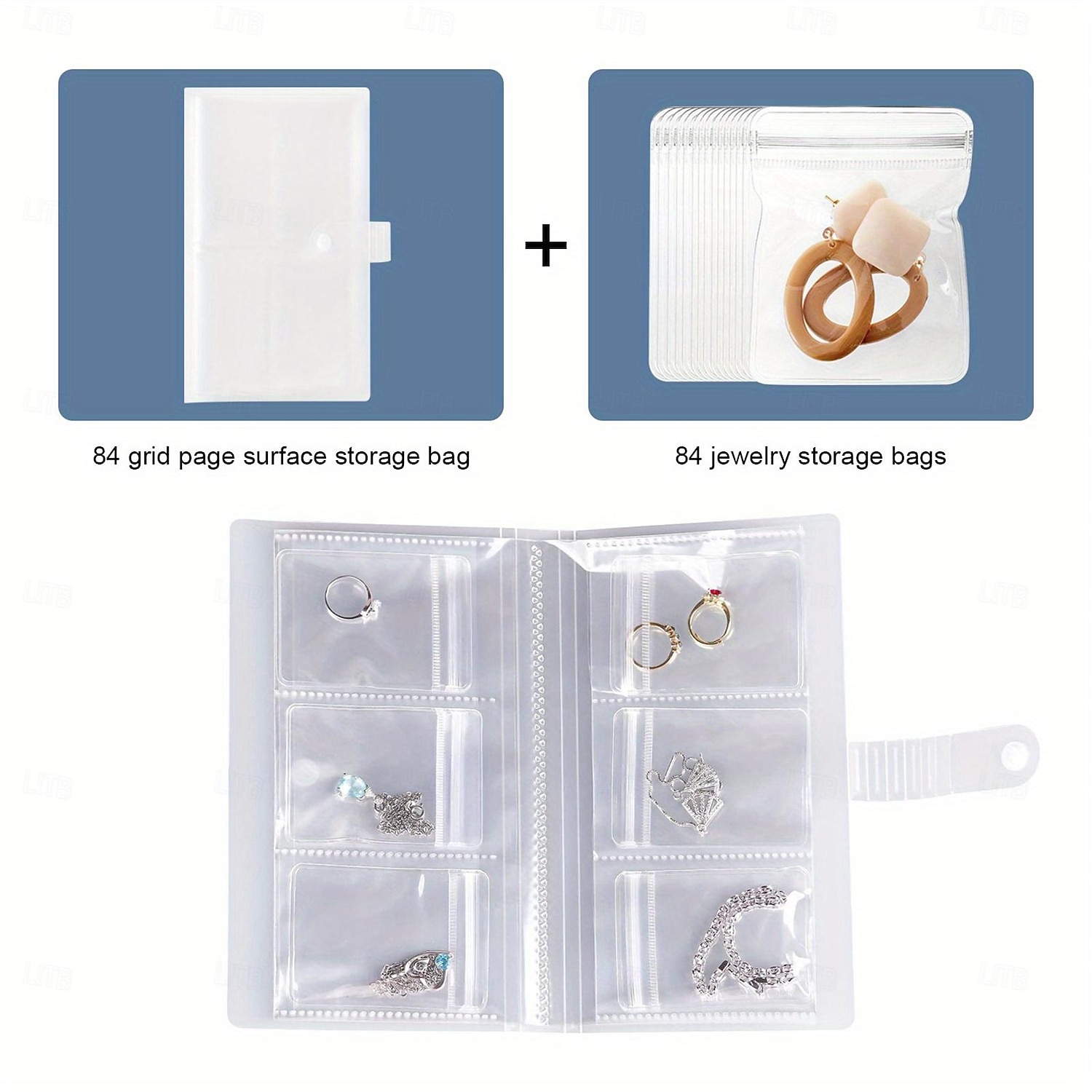 84 grades/1 conjunto ou 160 grades com pequenas bolsas caixa de armazenamento de joias: brincos, anéis antioxidantes, pulseiras, sacos transparentes de armazenamento à prova de poeira para colares, de 2026 por $15.99 –P1