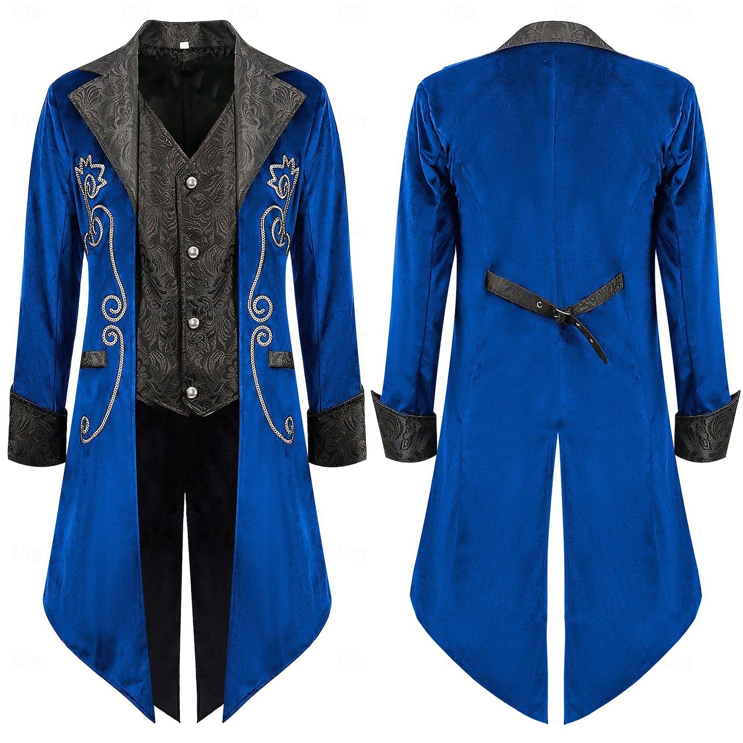 Retro / vintage Punk og gotisk Kostymer i middelalderstil Jakke tailcoat Prins Adelsmann Jacquard Herre Royal Steampunk Maskerade Fest Voksne Frakk 2025 - $49.99 –P4