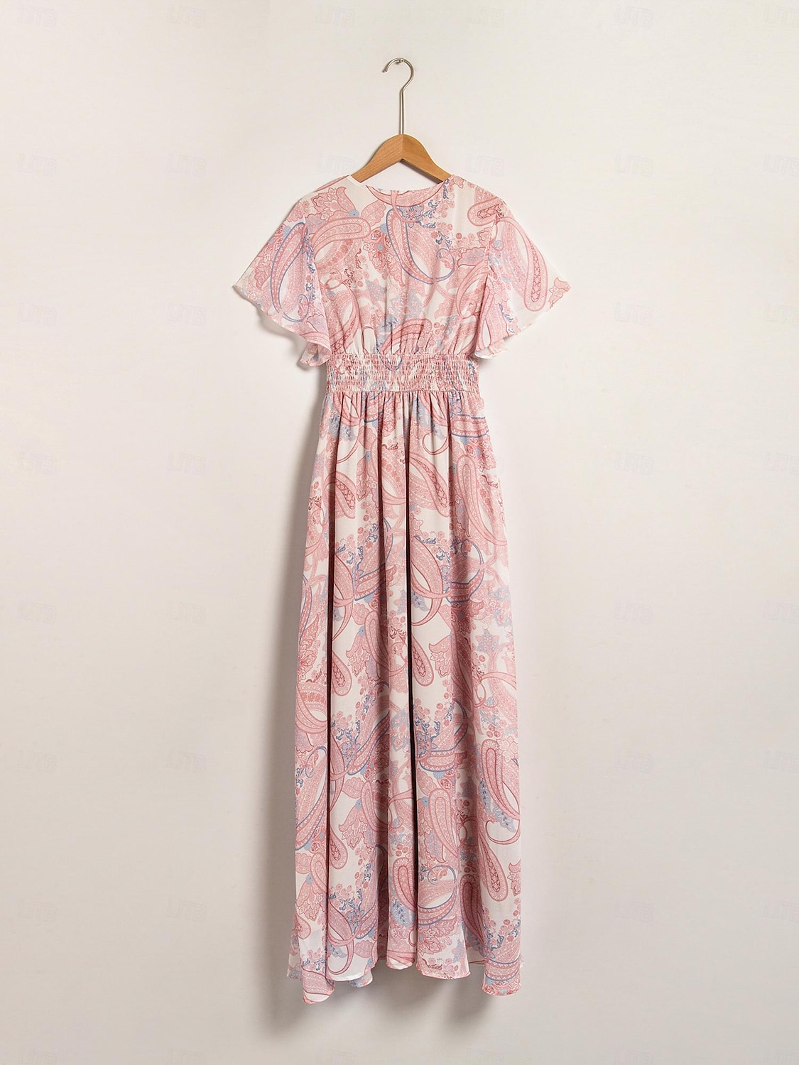 Chiffon Wedding Guest Floral V Neck Corset Maxi Dress 2025 - $61.99 –P3