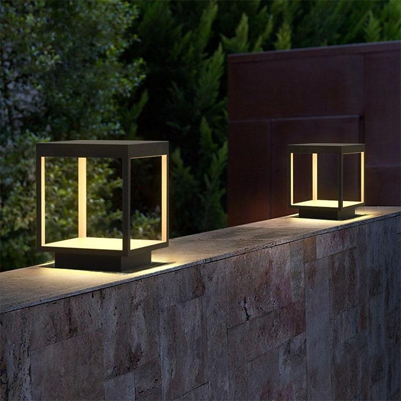 Lâmpada de coluna luminárias de poste exterior à prova d'água, luzes de pilar ao ar livre, luzes de pilar quadrado ip65 luminárias de poste de vidro de alumínio à prova d'água ao ar livre luzes de de 2026 por $333.69 –P4