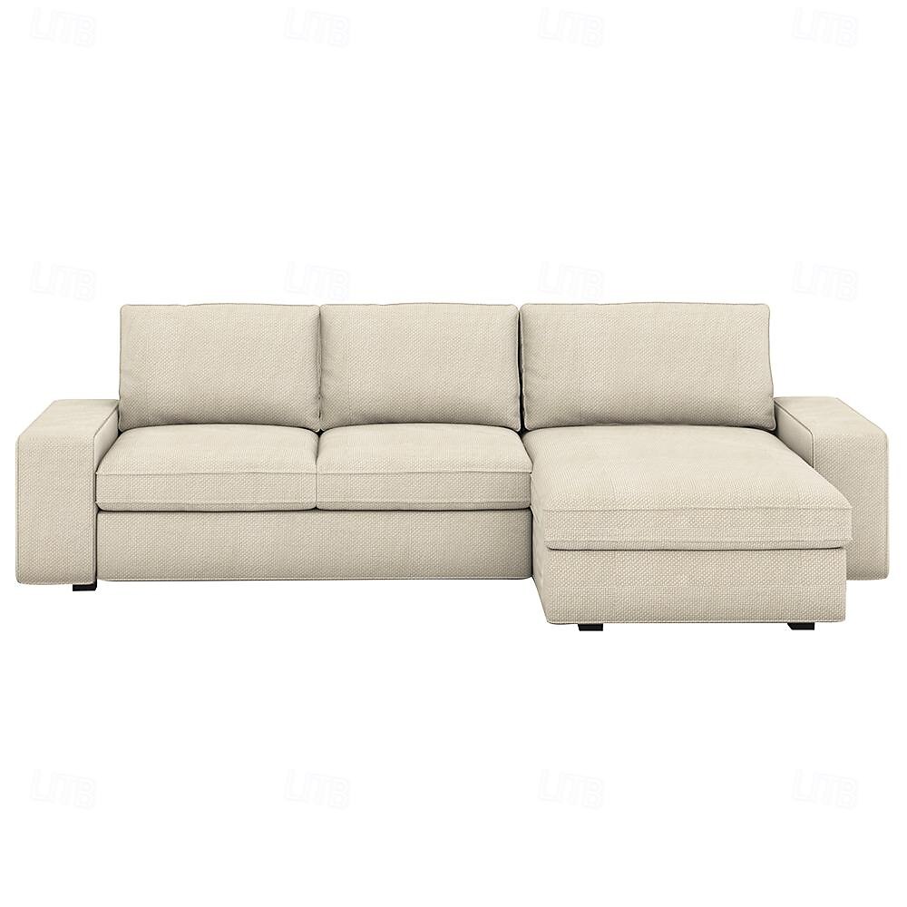 3 Seater 4 Seater Sofa Cover L Shaped with Armrests Solid Color Quilted Polyester Slipcovers KIVcover LITB PRIME cover 2025 - $495.79 –P4
