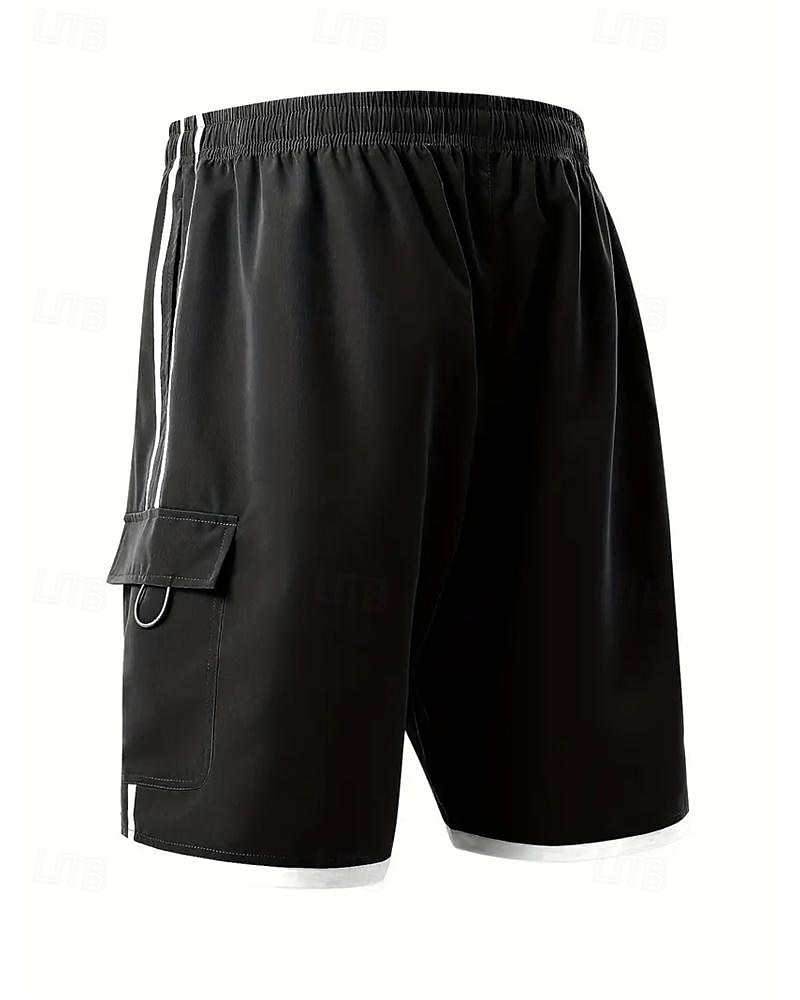 Homens Bermuda Cargo Calção Com Cordão Cintura elástica Bolso multi Bloco de cor Vestível Curto Ao ar livre Diário Para Noite Moda Clássico Preto Cáqui de 2025 por $27.99 –P6