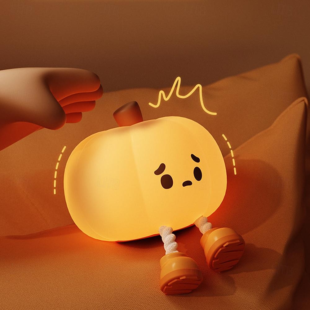 Kürbis-Nachtlicht, gruseliges Kürbis-Silikon-Putting-Light, 3 Dimm-Helligkeit einstellbar, weiches Licht für das Schlafzimmer &wohnzimmer halloween weihnachtsdekoration 2025 - $29.99 –P8