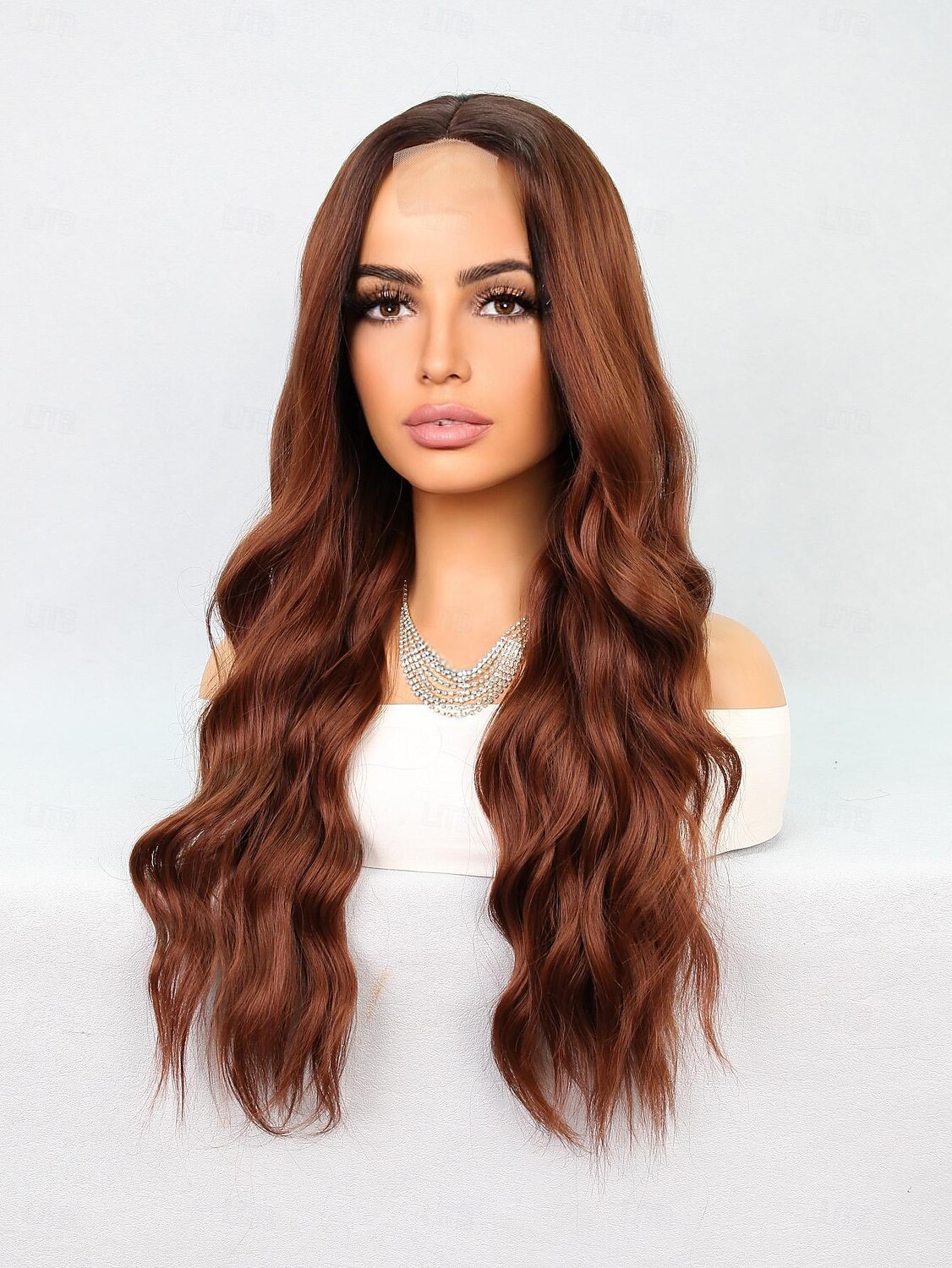 Synthetic Lace Wig Natural Wave Style 26 inch Multi-color Middle Part U Part Wig Women's Wig Black / Gold Black Brown Black / Gray 2025 - $26.99 –P2