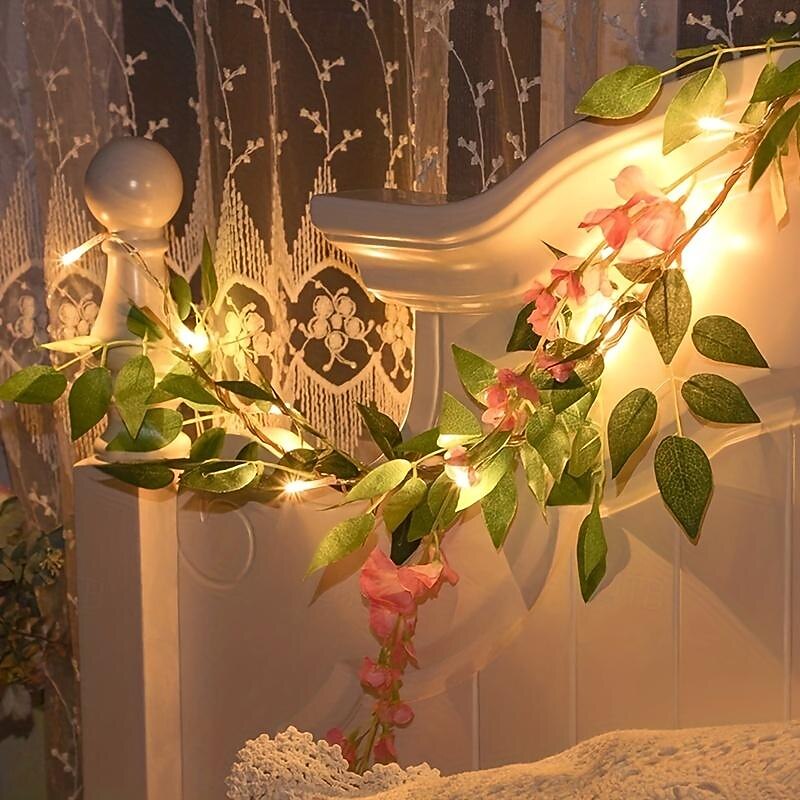 elegante festa di ricevimento di nozze 2m-20leds lanterna di fiori simulati luce di stringa fata per natale matrimonio festival cortile interno ed esterno giardino balcone luce decorativa del 2025 a $13.99 –P3