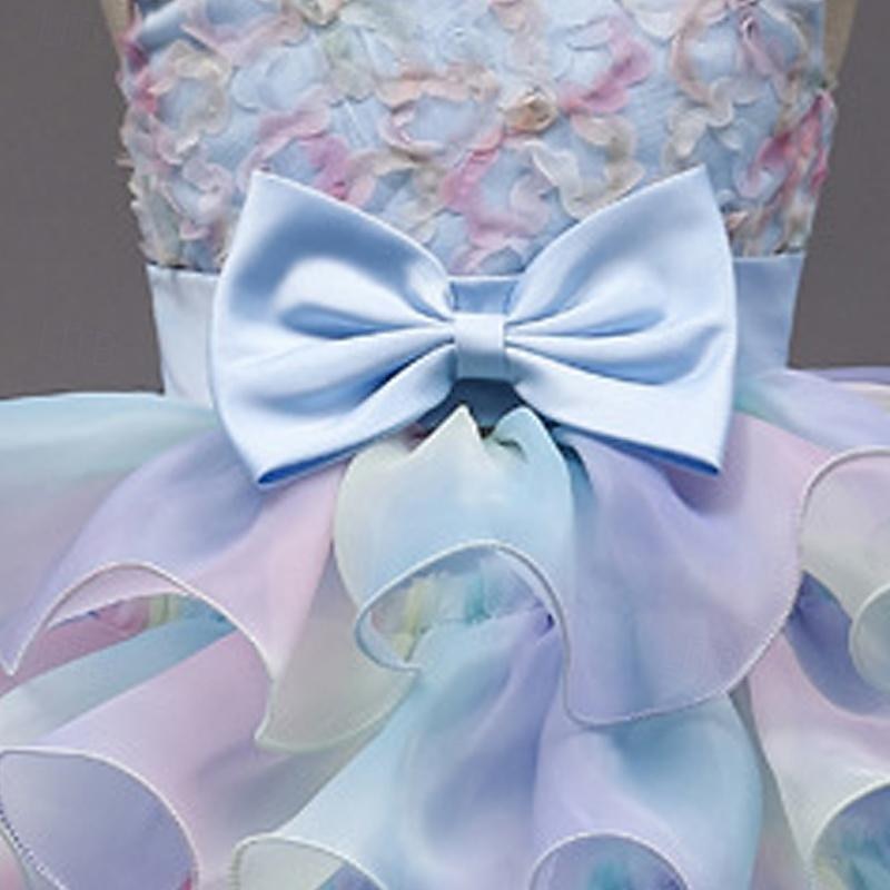 kinderkleidung Mädchen Party Kleid Regenbogen Blume Ärmellos Besondere Anlässe Prinzessin Polyester abendkleider Sommer Frühling 3-12 Jahre Mehrfarbig Rosa Leicht Blau 2025 - $33.99 –P5