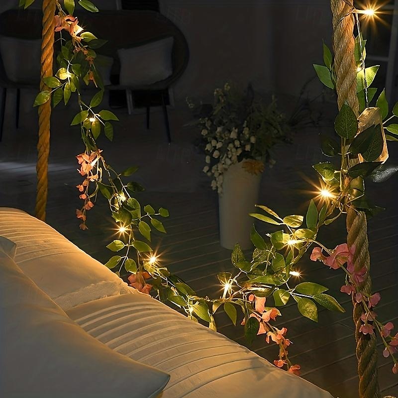 elegante festa di ricevimento di nozze 2m-20leds lanterna di fiori simulati luce di stringa fata per natale matrimonio festival cortile interno ed esterno giardino balcone luce decorativa del 2025 a $13.99 –P4