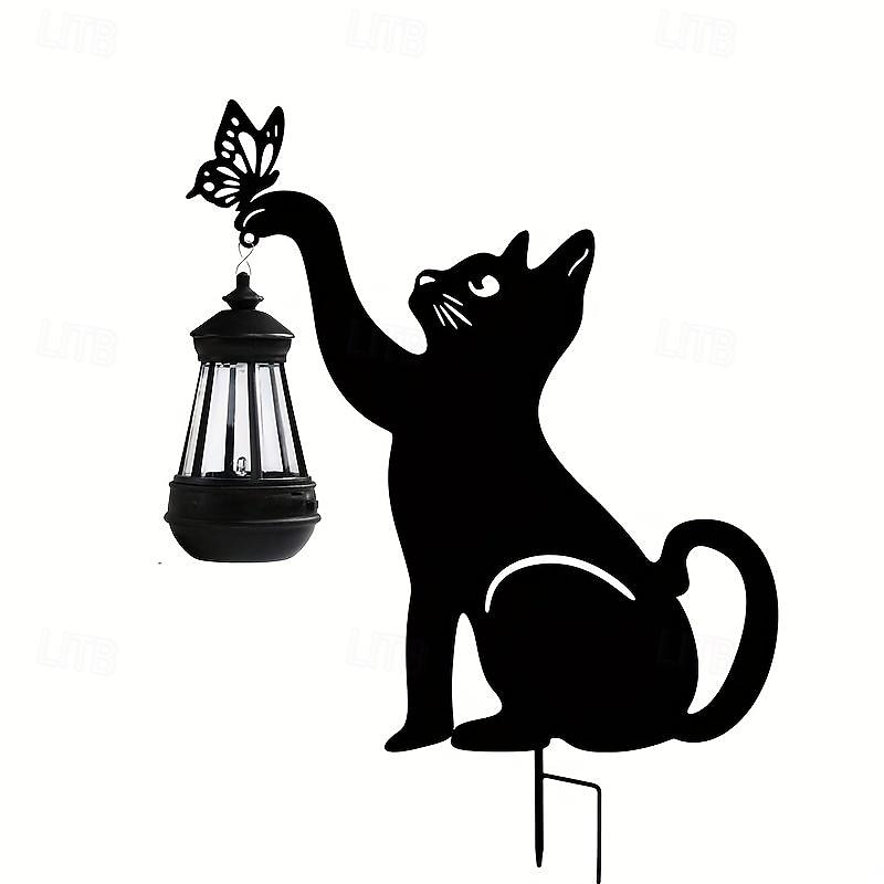 1/2 pz lampada da giardino solare a led per esterni gatto nero per la decorazione del giardino da giardino halloween natale capodanno festa di nozze lampada da percorso solare lampada da gatto in ferro nero impermeabile del 2025 a $37.99 –P7