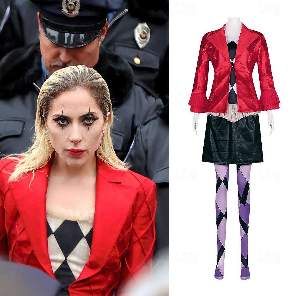 Joker: Folie à Deux Harley Quinn Skjørt Jakke Sokker og Strømpebukser Kostymer Film-Cosplay for Dame Voksen Halloween Karneval Maskerade Fritid / hverdag 2025 - $117.99 –P1