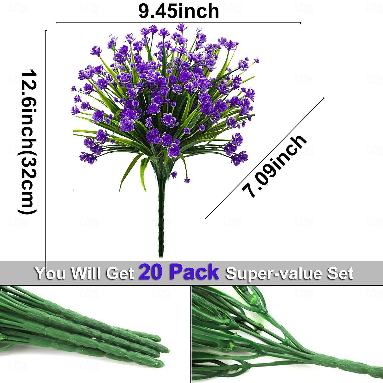 Paquet de 20 décorations extérieures de fleurs artificielles - buissons en plastique résistant aux UV et fausses fleurs pour la décoration extérieure de 2025 ? $28.99 –P4