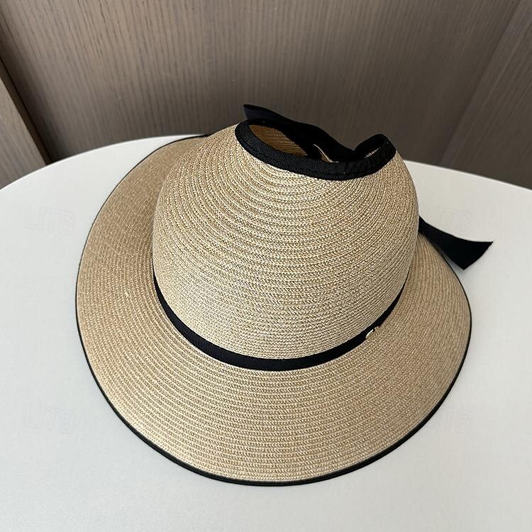 Kalap Fejfedők Akril / Pamut Szalma Halász sapka Szalmakalap Hétköznapi Szabadság Elegáns Retro Val vel Csokor Tiszta Szín Sisak Fejfedők 2025 - $23.99 –P5