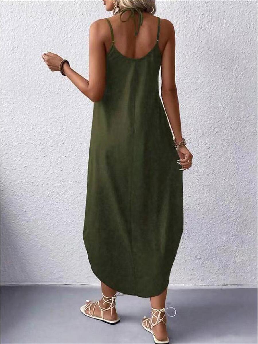 Pentru femei Rochie Maxi Rochie neagra Rochie casual Rochie de Cocktail Rochie formala Șic Stradă Maxi Casual Vacanță Stradă Concediu Fit regulat Fără manșon Cu Bretele Negru Roșu Vin Bleumarin Verde 2026 - $28.99 –P8