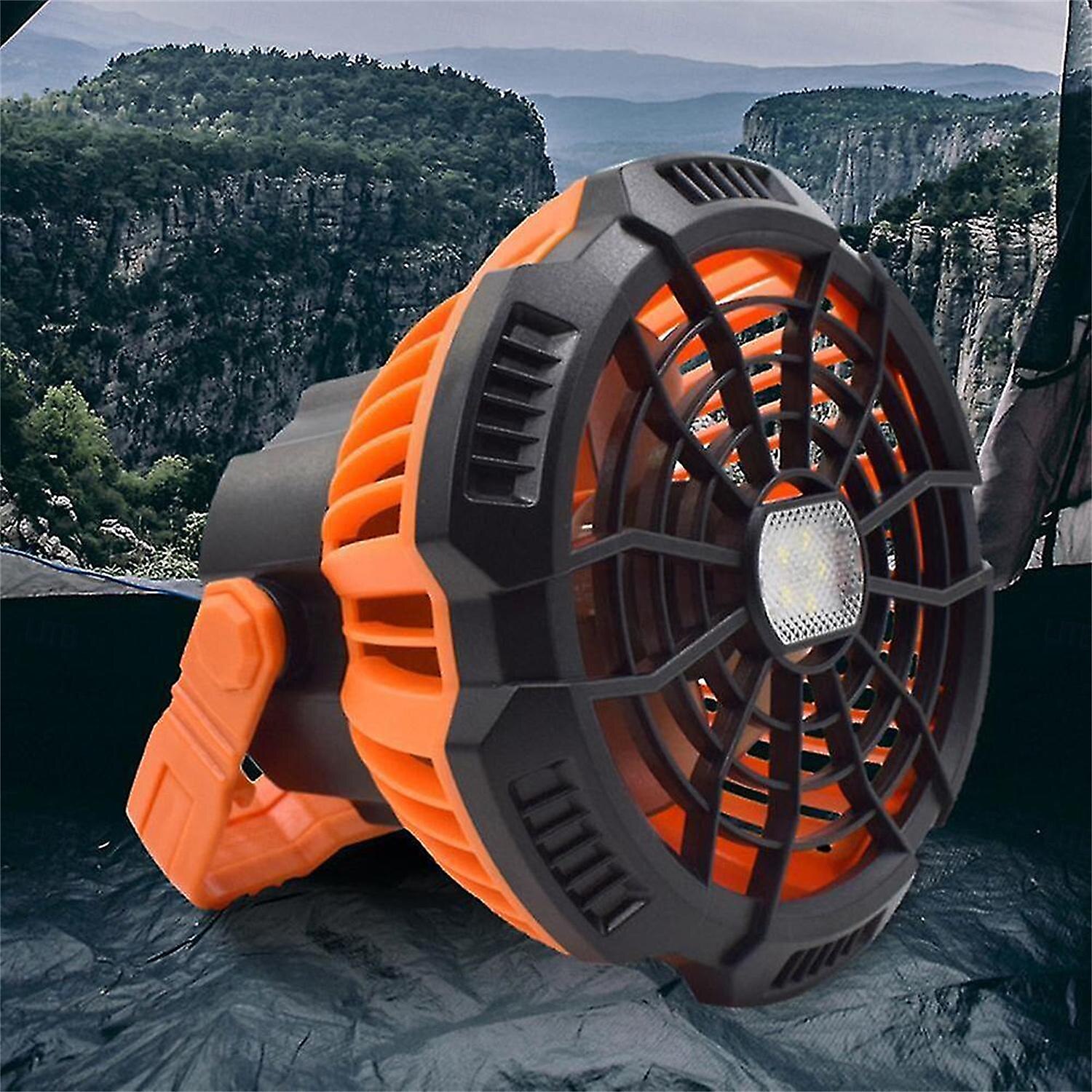 Battery Operated Fan with Light for Camping Tent & Hammock, 2 in 1 Remote USB Rechargeable Small Desk Fan With LED Lighting & Hanging Hook for Outdoor Camping, Office 2025 - $45.99 –P9