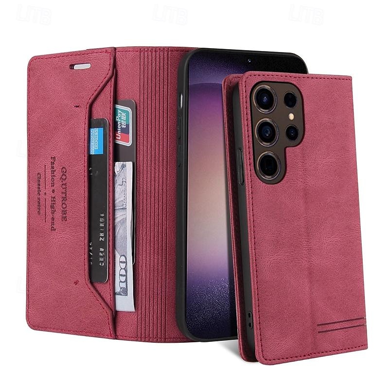 2025年 Samsung Galaxy S24 S23 S22 S21 S20 Ultra Plus FE A54 A34 A14 Note 20 10 S25 Ultra ウォレットケース マグネティックフルボディプロテクティブキックスタンドレトロTPU PUレザー  コレクション – $17.99 –P2