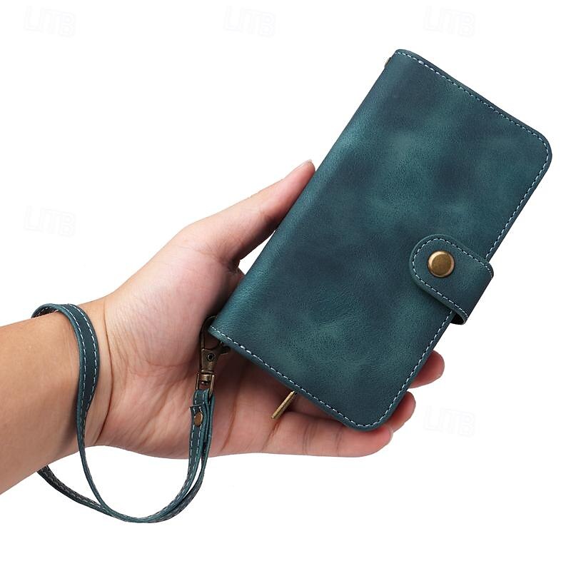 Phone Case For Samsung Galaxy S23 S22 S21 S20 Ultra Plus FE A73 A53 A33 A23 A13 Note 20 Ultra 10 Plus Wallet Case Zipper Full Body Protective with Wrist Strap Retro TPU PU Leather 2025 - $24.99 –P13