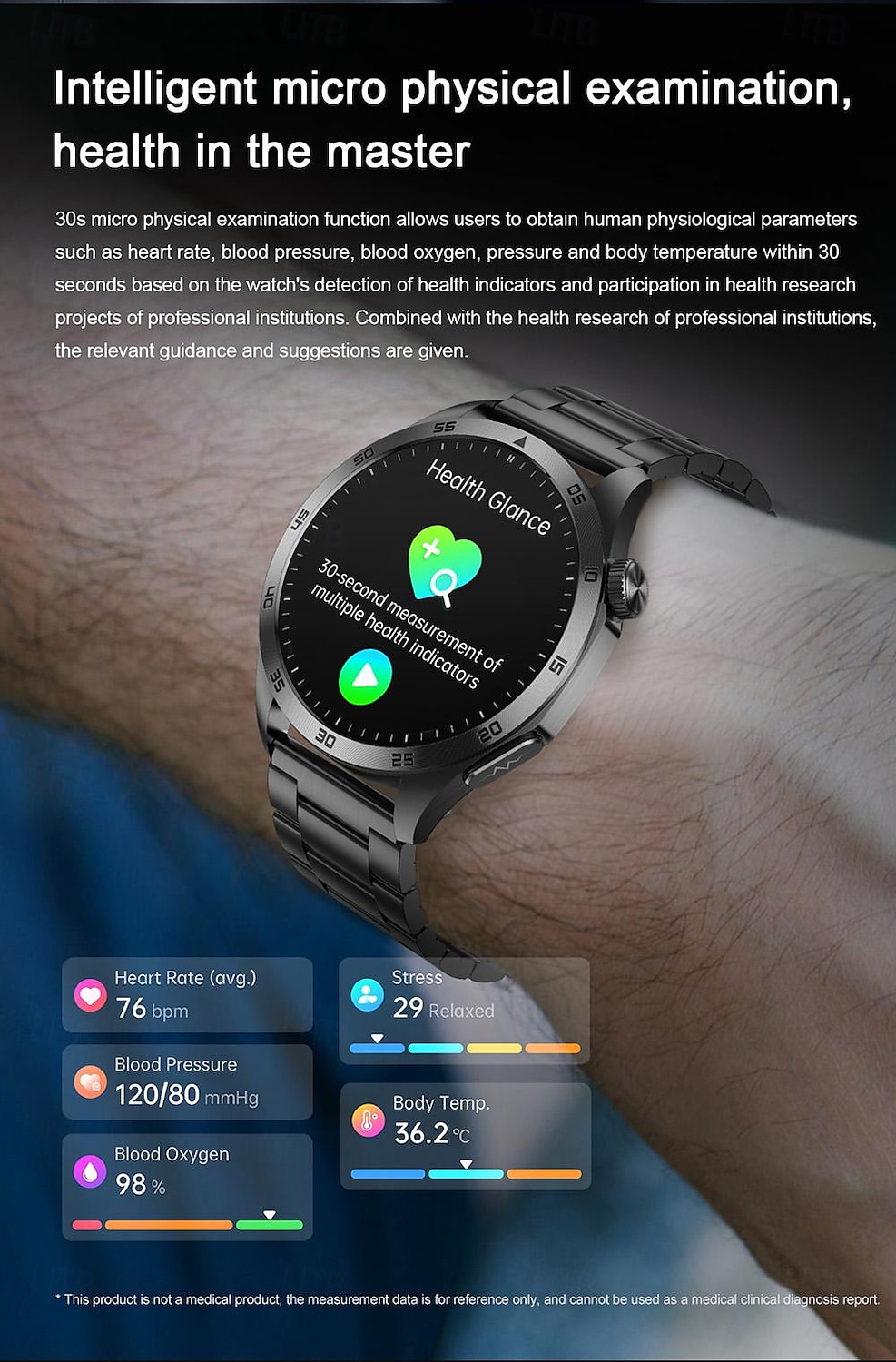 Smart Watch for Men - ECG, Blood Pressure, Body Temperature Monitoring, IP68 Waterproof Fitness Tracker 2025 - $69.99 –P8