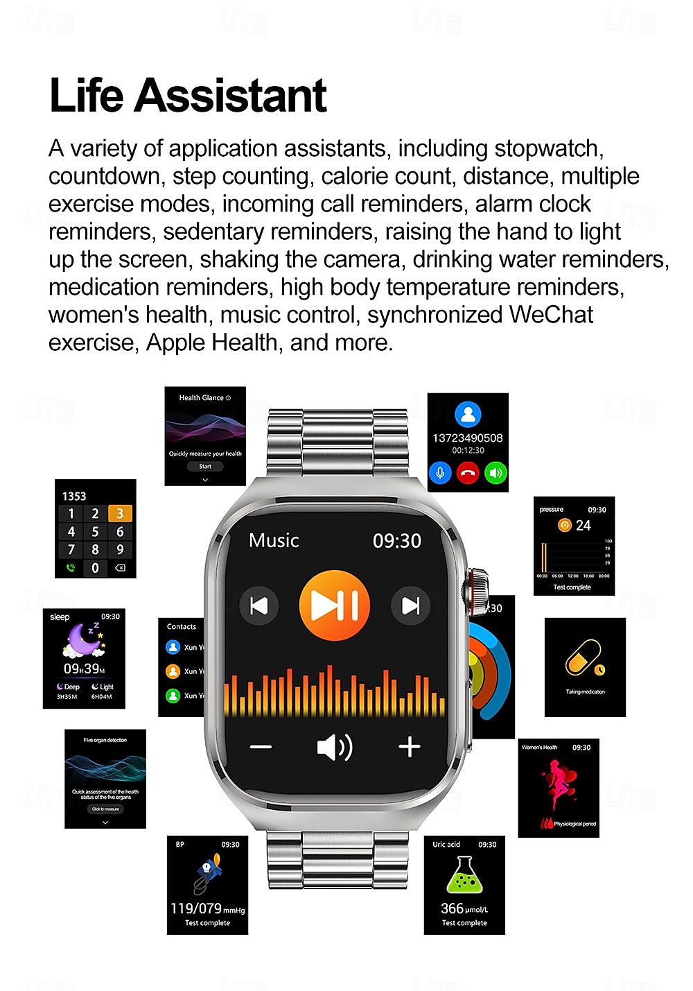 iMosi TK16 Smart Watch 2.04 inch Smartwatch Fitness Running Watch Bluetooth ECG+PPG Temperature Monitoring Pedometer Compatible with Android iOS Women Men Long Standby Hands-Free Calls Waterproof IP68 2025 - $83.19 –P19