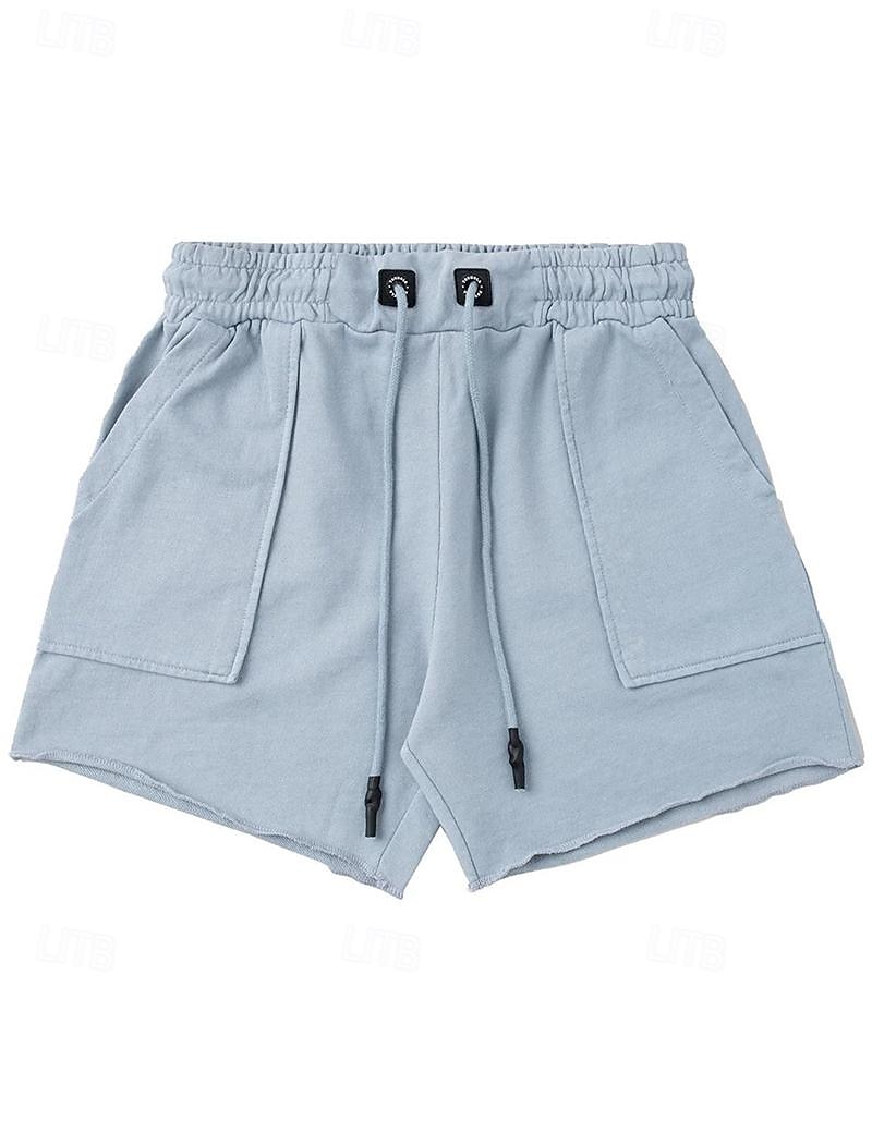 Men's Sweat Shorts Shorts Bermuda shorts Drawstring Elastic Waist Plain Comfort Sports Short Daily Running Gym Fashion Athleisure Black Blue Micro-elastic 2026 - $18.99 –P2