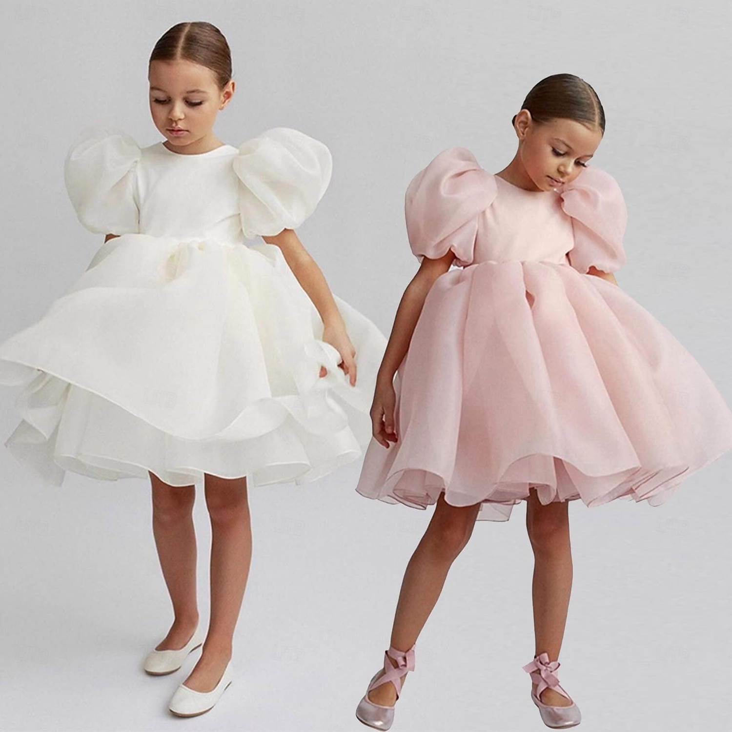 kinderkleidung Mädchen Blumenmädchen Kleid Party Kleid Feste Farbe Graphic Kurzarm Leistung Hochzeit Party Modisch bezaubernd Täglich Baumwolle abendkleider Frühling Herbst 2-8 Jahre Weiß Elfenbein 2025 - $33.99 –P14