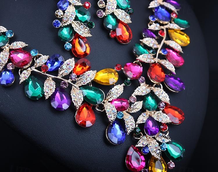 Sieradenset 3 stuks Strass Legering Oorbellen Kettingen Dames Elegant Vintage Stijlvol meetkundig Geometrische vorm Sieraden set Voor Bruiloft Feest Bruiloft gast 2025 - $25.99 –P1