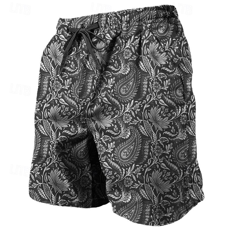 Herren Paisley-Muster Farbverlauf Sweatshorts Kurze Hose Strandshorts Kurze Hosen Frottee-Shorts Mittlere Taillenlinie Brautkleider schlicht Athleisure Täglich Festtage Strassenmode Kordelzug 2025 - $19.99 –P6