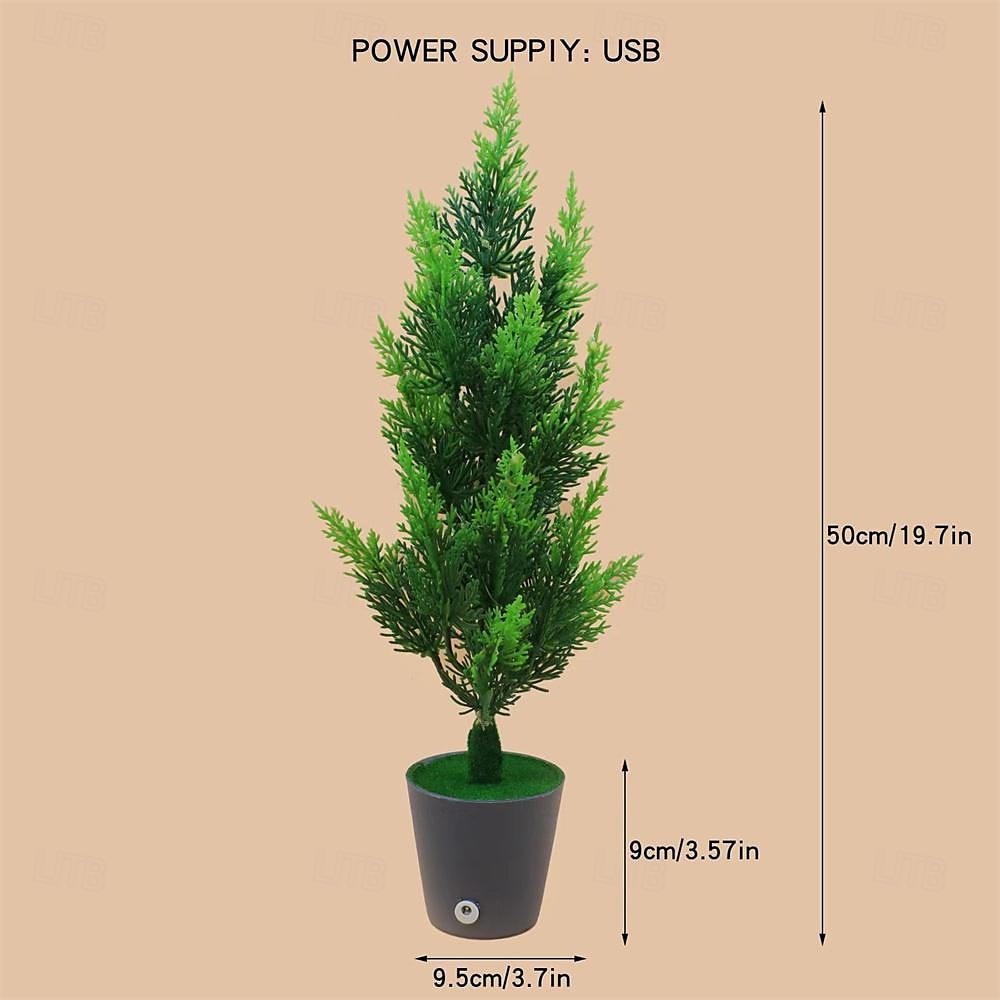 2025年 iree 鉢植えナイトライト 模造充電式 グリーン植物ライト USB プラグ LED 模造植物ナイトライト 暖かい光 寝室装飾  コレクション – $30.99 –P6