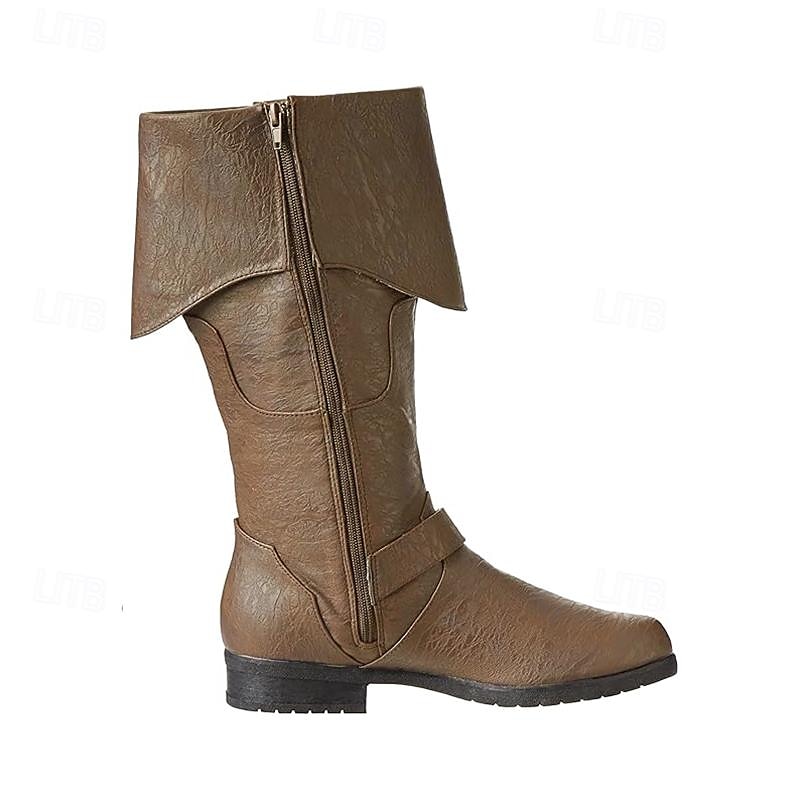 Retro Vintage Medieval Renaissance Shoes Flat Jazz Boots Ren Faire Pirate Viking Crusader Men's Celtic Pirate Halloween Carnival Masquerade LARP Ren Faire Adults Shoes 2025 - $63.99 –P18