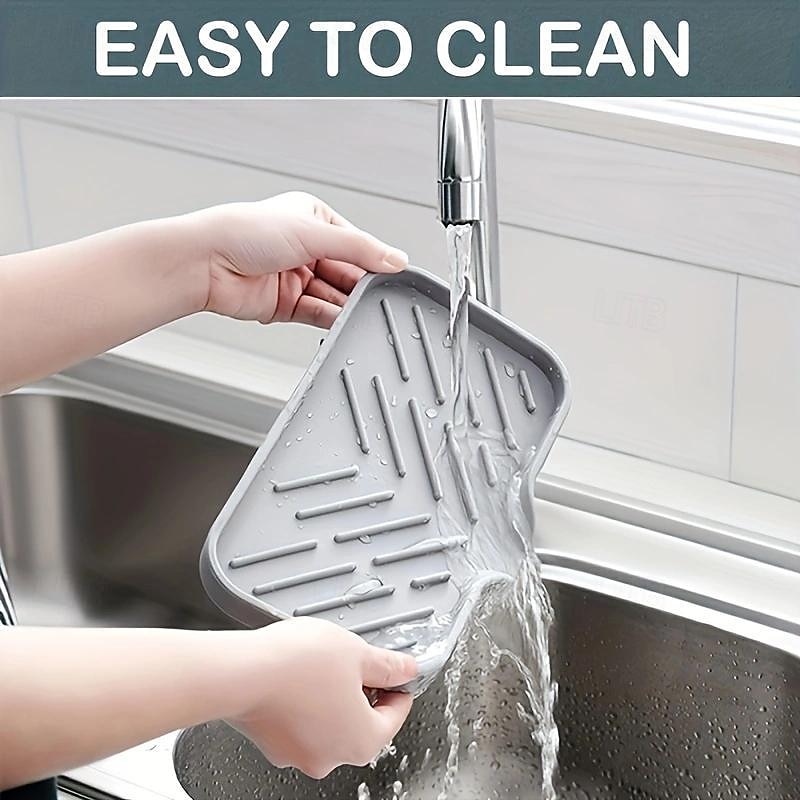1 organizer multiuso per lavello in silicone: portasapone drenabile con spazzola e porta spugna per cucina & bagno del 2025 a $10.99 –P6