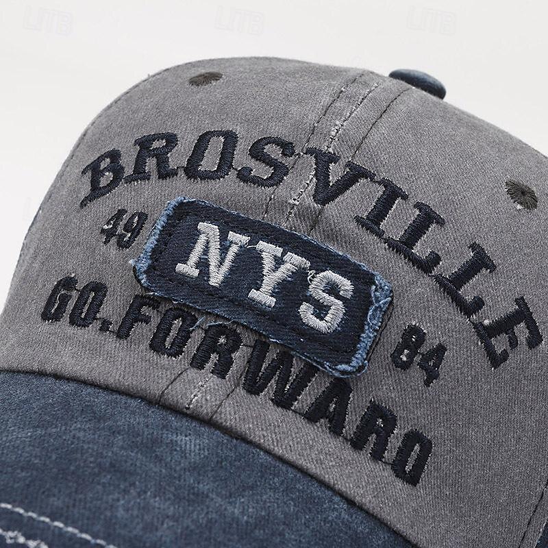 Per uomo Cappellino da baseball Cappello da sole Cappello da camionista Nero Blu Misto poliestere / cotone Con ricami Vintage Di tendenza Informale Strada Giornaliero Alfabetico Regolabile Crema del 2025 a $11.49 –P11