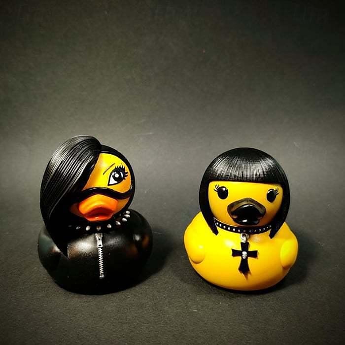 duckieville πάπια goth σατανική πάπια, γοτθική πανκ ρητίνη συλλεκτικά ειδώλια πάπιες, χαριτωμένα χειροτεχνήματα με αγάλματα μικρής πάπιας, καινοτόμα διακοσμητικά στολίδια πάπιας σατανά αποκριάτικη διακόσμηση 2025 - $12.49 –P3