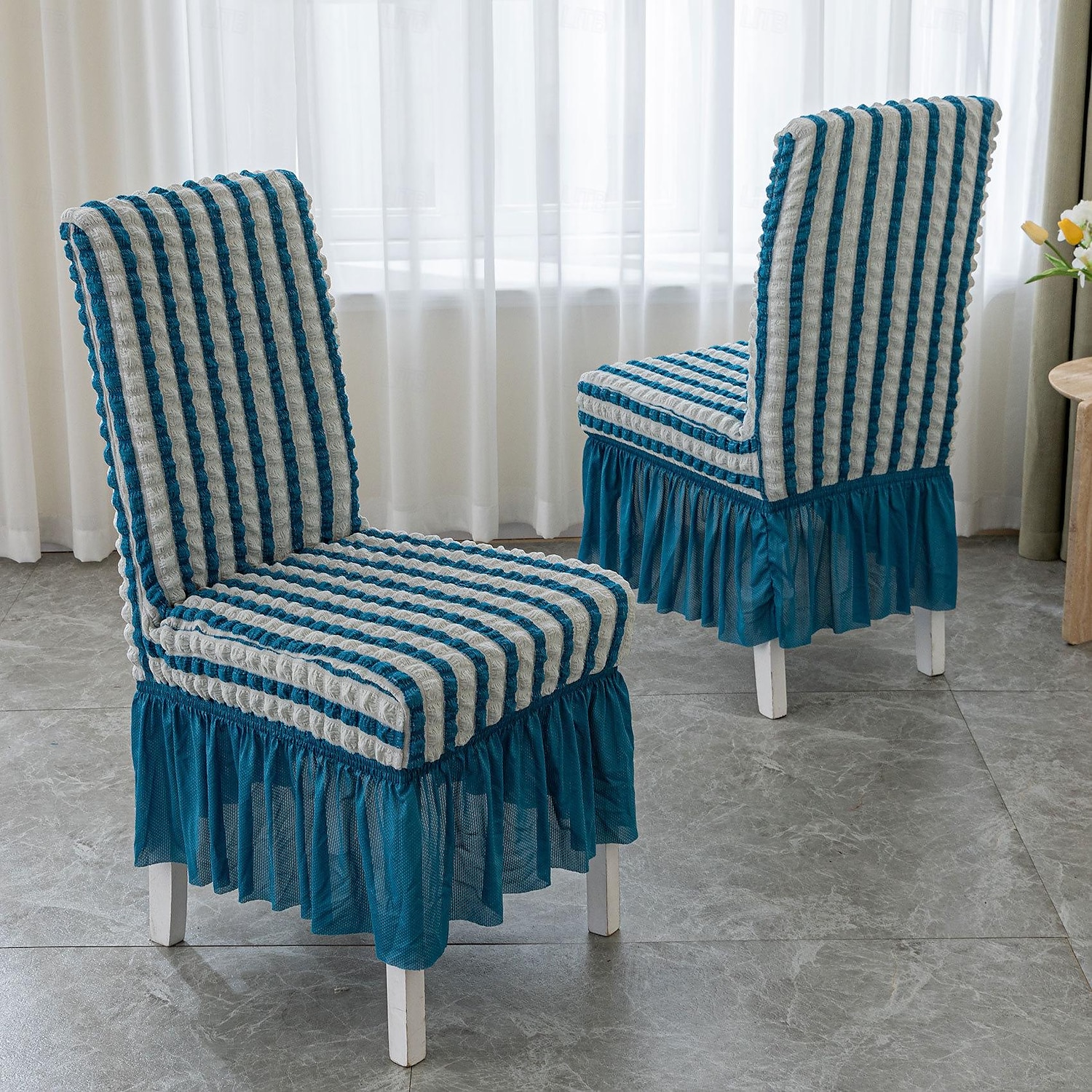 1 kpl uusi tuolinpäällinen kuplamuovilla hameen helma all inclusive olohuone ruokapöydän tuolinpäällinen universaali paksunnettu instagram-tyyli 2025 - $20.99 –P12