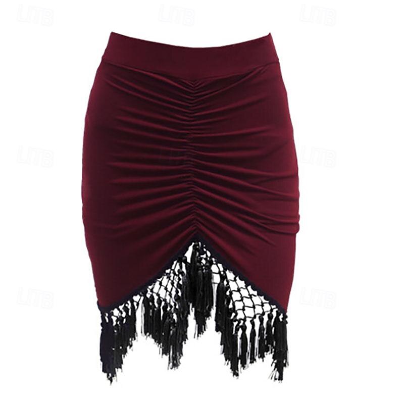 Latin tánc Társastánc Szoknyák Rakott Rojt Tiszta Szín Női Teljesítmény Edzés Magas Spandex 2025 - $33.99 –P4