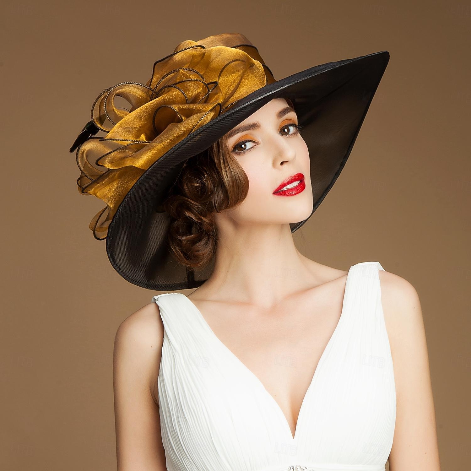 fascynatory kapelusze organza lodowy jedwab kapelusz kapelusz słońce ślub przyjęcie herbaciane elegancki ślub z kwiatowym nakryciem głowy z piór nakrycie głowy 2026 - $53.99 –P2