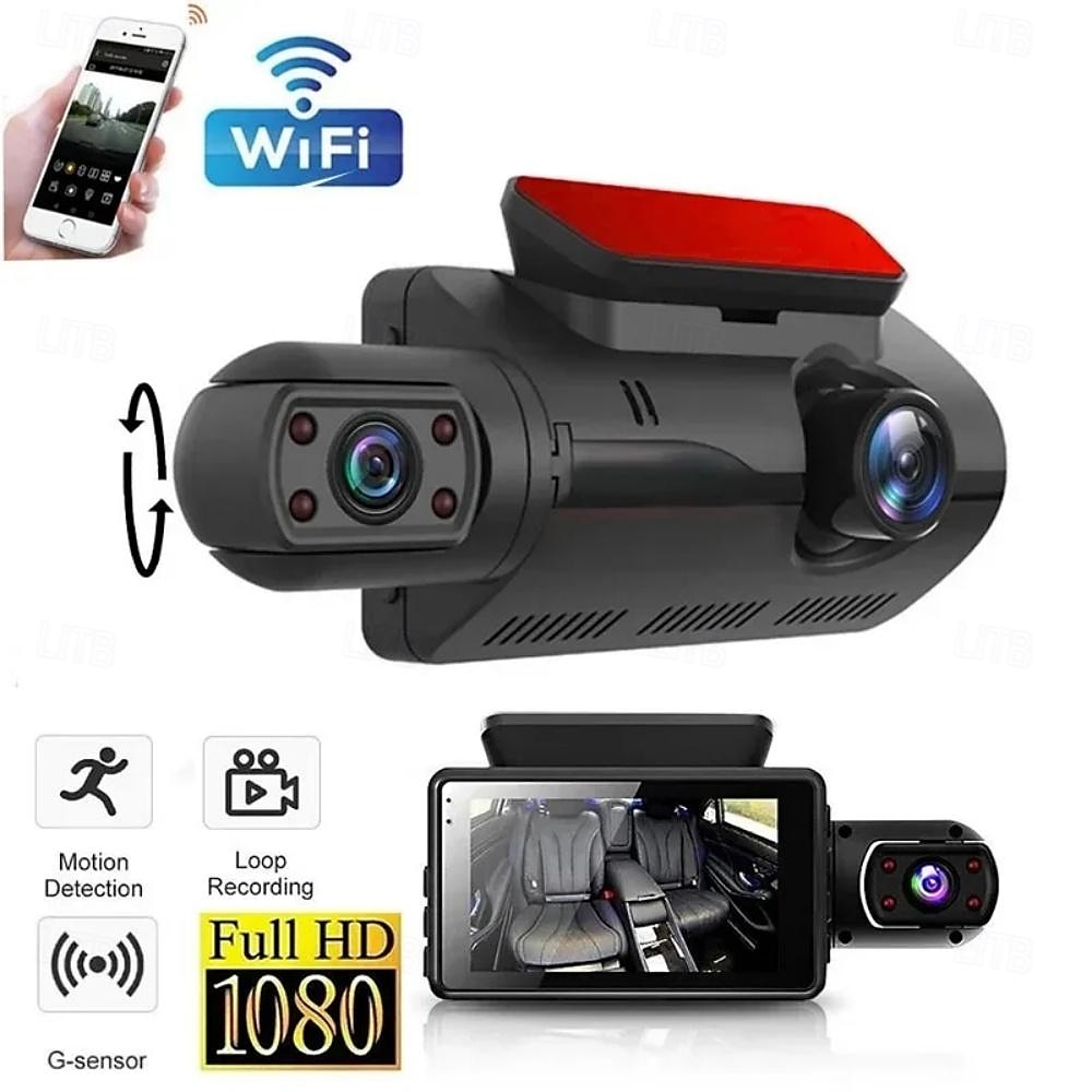 2025年 車用デュアルレンズダッシュカム ブラックボックス HD 1080p 車載ビデオレコーダー Wi-Fi ナイトビジョン Gセンサー ループ録画 DVR 車載カメラ コレクション – $47.99 –P1