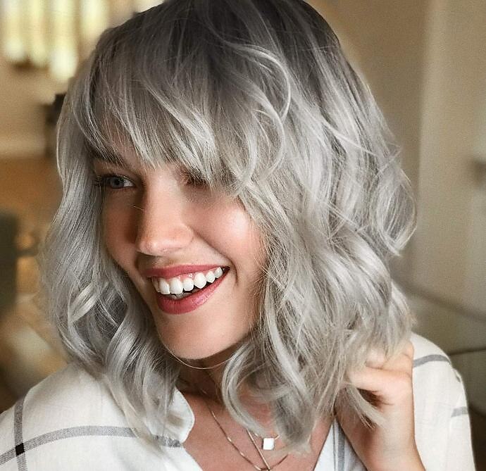 parrucca bob ondulata viola verde rosa con frangia parrucca viola ombre naturale capelli sintetici lunghezza delle spalle parrucche corte ricci per le donne del 2025 a $19.99 –P7