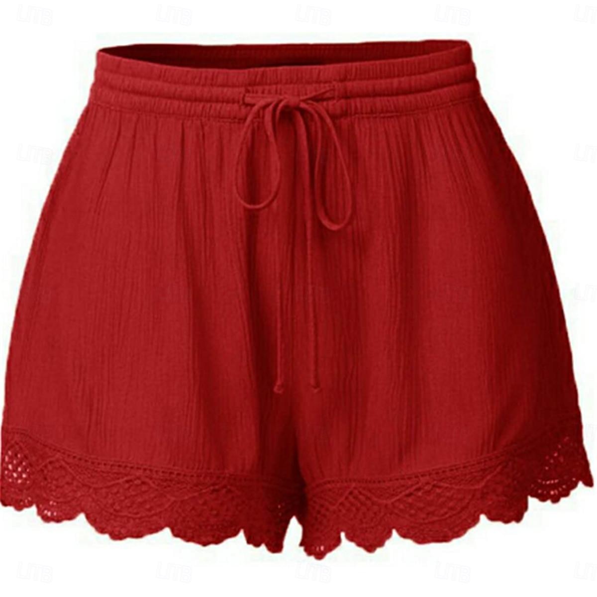 Per donna Chino Pantaloncini Essenziale Informale Breve Vita alta Liscio Design elastico con coulisse Taglio alto Traspirabilità Morbido Media elasticità Casual / quotidiano Fine settimana Vinaccia del 2025 a $15.99 –P13