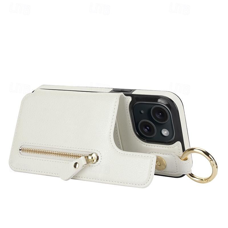 Phone Case For iPhone 16 15 14 Pro Max Plus 13 12 11 Pro Max Mini Wallet Case Zipper Kickstand Card Slot Retro TPU PU Leather 2025 - $15.99 –P17