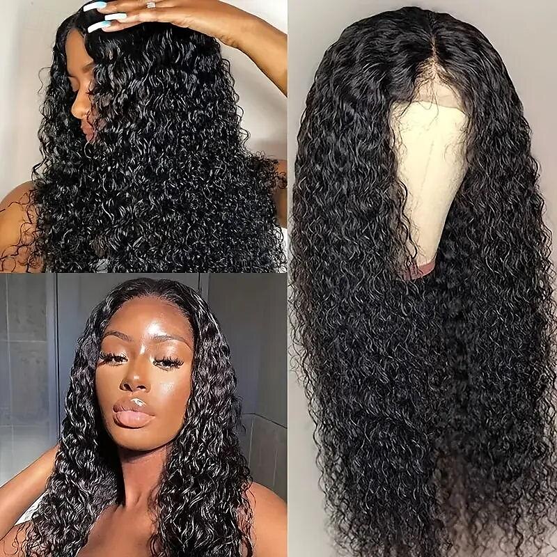 Parrucca frontale in pizzo ishow per capelli ricci con onde, parrucche per capelli umani anteriori in pizzo trasparente 6x4 per donne - 10-28 pollici con cappuccio per parrucca incluso del 2025 a $156.99 –P1