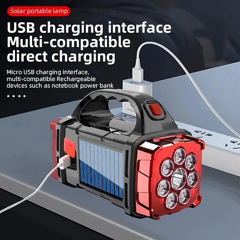 Solar Powered Tactical LED Camping Light - 500 Lumens USB Rechargeable Flashlight, Water Repellent, Long-Range, Multi-Function Outdoor Torch for Outdoor Camping 2025 - $11.99 –P3