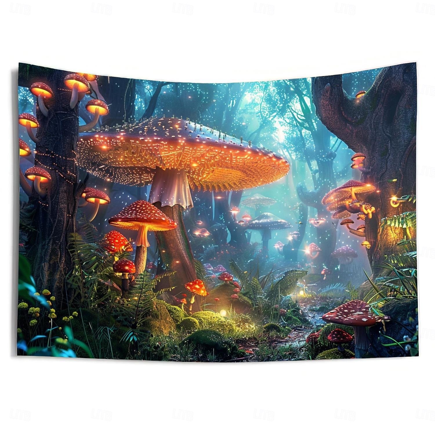 Trippy floresta cogumelos pendurado tapeçaria arte da parede grande tapeçaria mural decoração fotografia pano de fundo cobertor cortina casa quarto sala de estar decoração de 2025 por $16.99 –P15