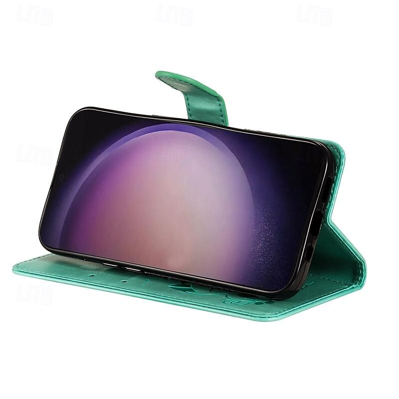 telefon Maska Pentru Samsung Galaxy S24 S23 S22 S21 S20 Ultra Plus FE A54 A34 A14 Nota 20 10 S25 Ultra Portofel Card Magnetic Protectie pentru intreg corpul cu curea de mână Pisica Albină TPU PU piele 2025 - $18.99 –P8