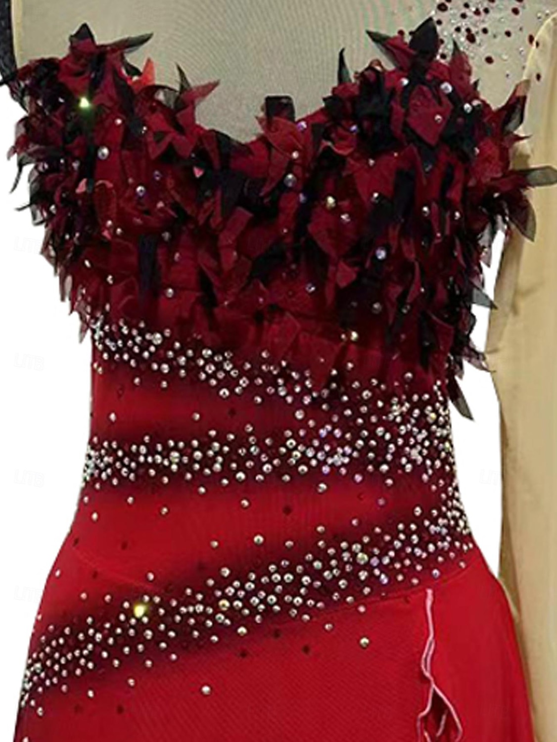 Vestidos para Patinação Artística Para Meninas Patinação no Gelo Saias Com Transparência Elastano Renda Roupa para Patinação Cristal / Strass Patinação Artística de 2026 por $390.49 –P6