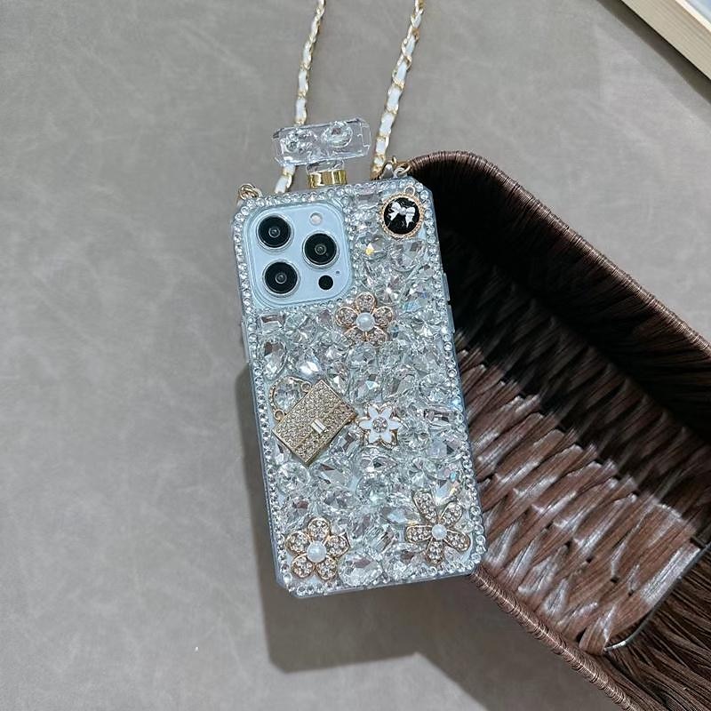 telefon Ügy Kompatibilitás iPhone 16 15 14 Pro Max Plus iPhone 13 12 11 Pro Max Mini Fekete tok zsinórral Nem sárgul Bling Glitter Shiny Virág TPU Strassz 2025 - $20.99 –P5