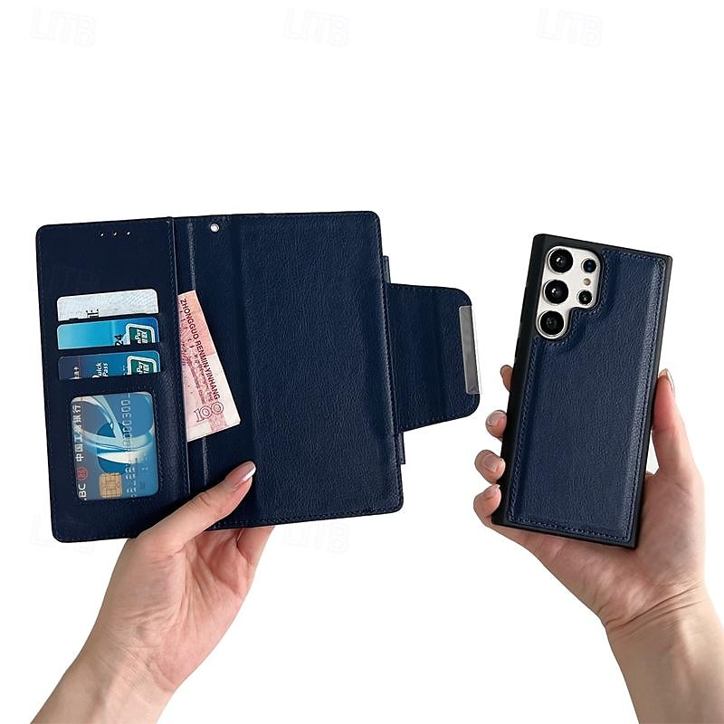 Phone Case For Samsung Galaxy S24 S23 S22 S21 Ultra Plus A55 A35 A25 A15 5G A54 A34 A14 A53 A33 A23 A13 S20 FE S25 Ultra Back Cover with Stand Holder Magnetic Card Slot Retro TPU PU Leather 2025 - $24.99 –P10